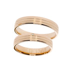 Anillo de boda de oro rosa cuadrado