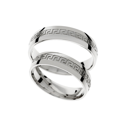 Bague de mariage au style motif grec