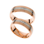 Anillo de boda de oro rosa y blanco