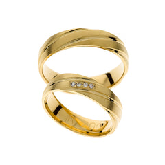 Design de bague de mariage en or jaune