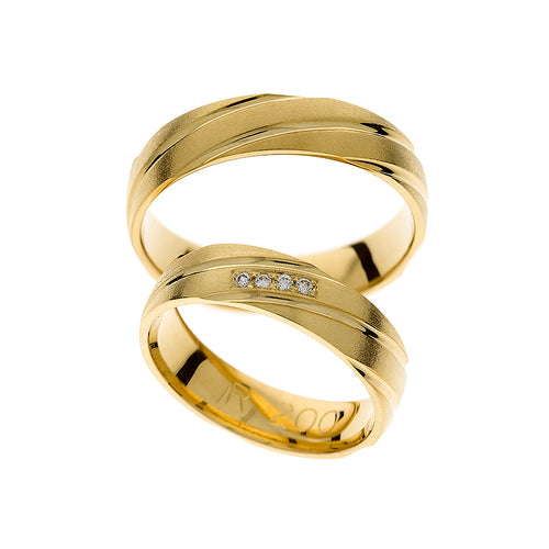 Design de bague de mariage en or jaune
