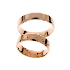 Roségold einzigartige Design-Eheringe