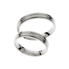 Bague de mariage fine en or blanc