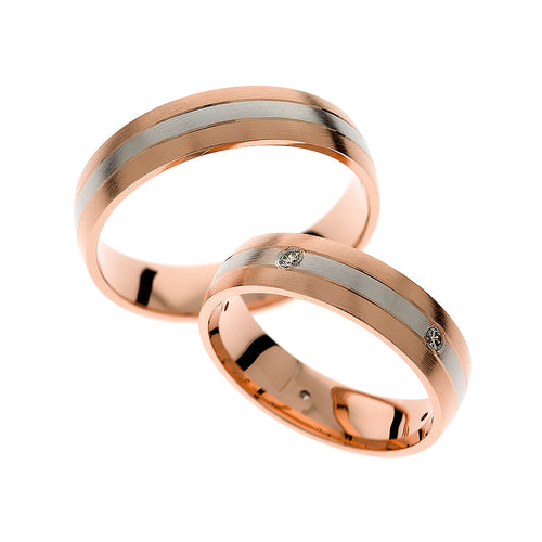 Ewigkeit Eheringe aus Roségold und Weißgold