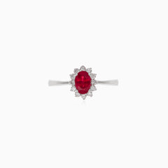 Bague majestueuse en diamant et rubis 18 carats