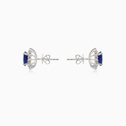 Sapphire diamond white gold earrings