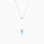 Collar de diamantes con gota de topacio