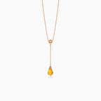 Diamond necklace with citrine drop