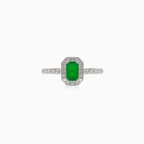 Yellow gold diamond and emerald royal ring