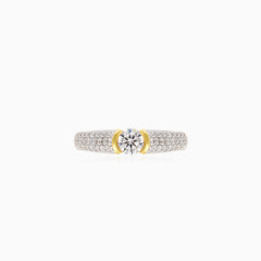 Bague de fiançailles élégante en or jaune avec diamant