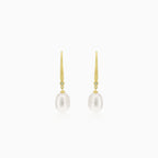 Boucles d'oreilles en or avec perles et diamants