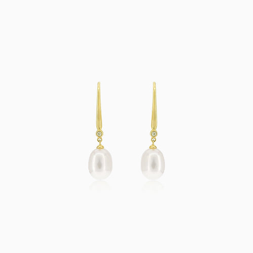 Pendientes de oro con perlas y diamantes