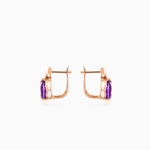 Romantische Roségold-Ohrringe mit Diamanten und Amethyst