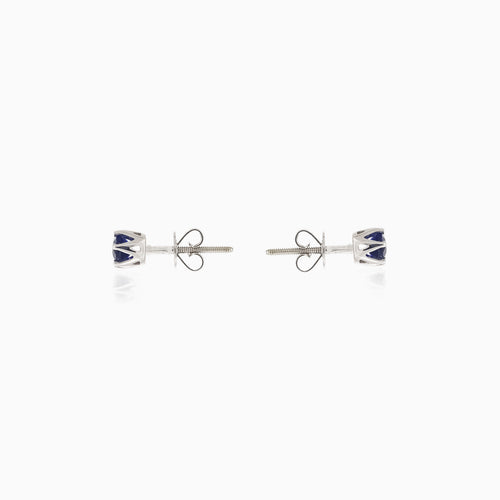Simple white gold sapphire earrings