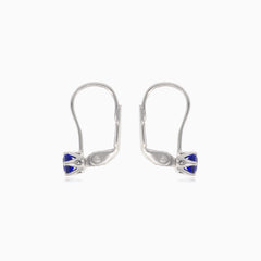 Klasické kulaté safírové náušnice