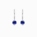 Klasické kulaté safírové náušnice