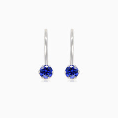 Klasické kulaté safírové náušnice