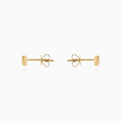 Diamond square shape stud earrings