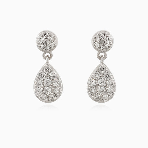 Třpytivé diamantové náušnice z bílého zlata