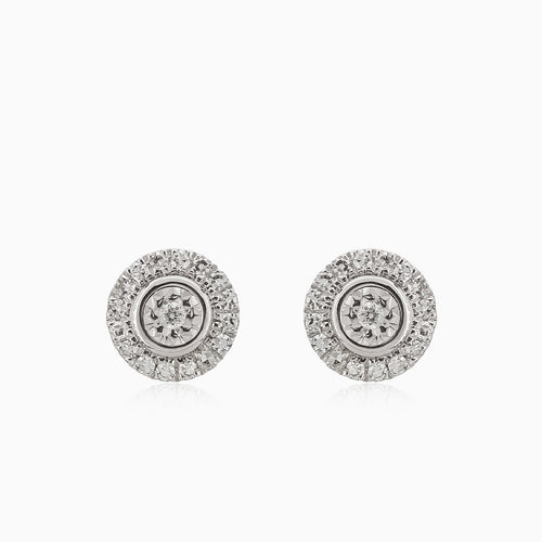 Simple white gold earrings with diamonds