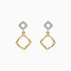 Unique gold earrings with diamonds