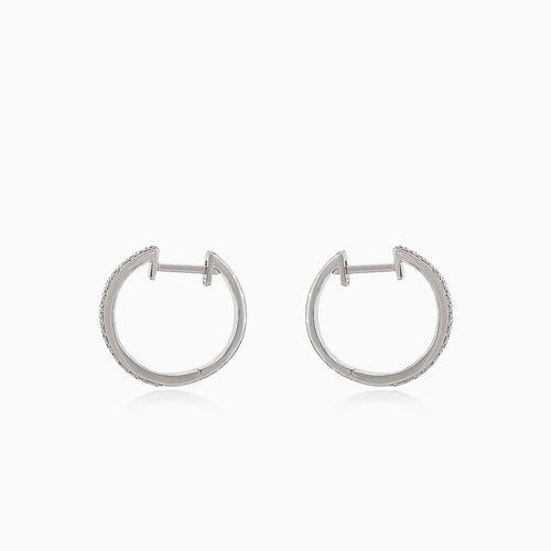 Pendientes de aro de oro blanco con diamantes