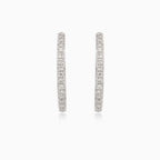 Pendientes de aro de oro blanco con diamantes