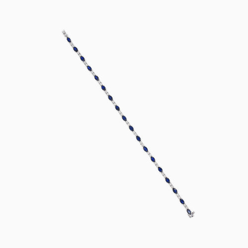 Zlatý tenisový náramek se safíry a diamanty