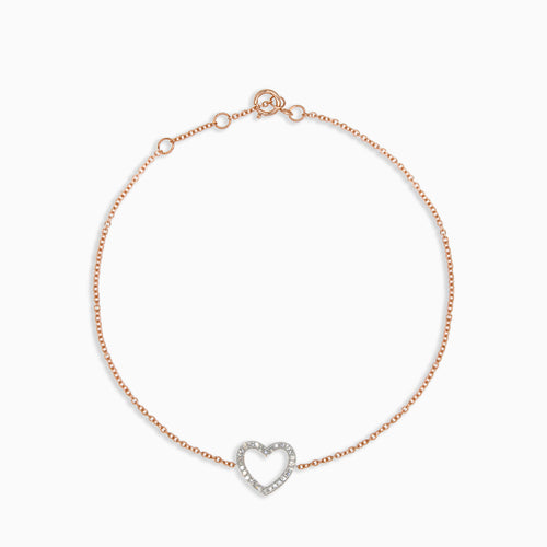 Pulsera de cadena con corazón de diamante