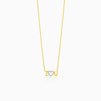 Collier moderne « Je t’aime » en or avec diamant