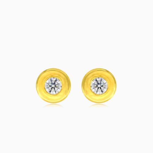 Boucles d’oreilles puces en zircon cubique taille ronde avec sertissage clos