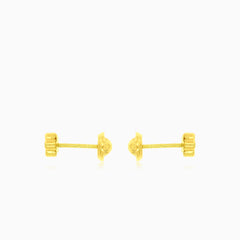 Pendientes de flor en oro amarillo con circonita cúbica, adorables