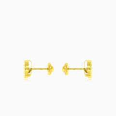 Boucles d’oreilles puces en or lumineux avec zircon cubique rond