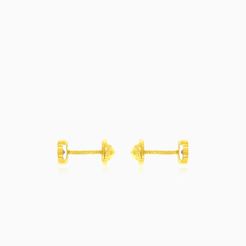 Clous d’oreilles en or jaune avec zircon cubique rond