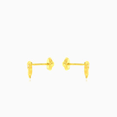Yellow gold sea dolphin stud earrings