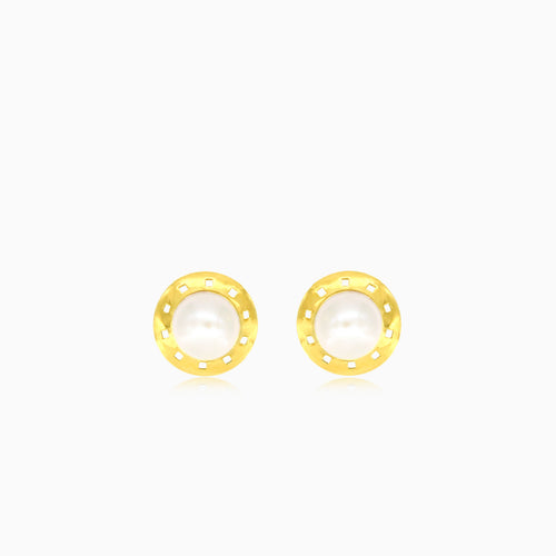 Pendientes de perlas en oro amarillo