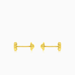 Boucles d’oreilles enfants en or jaune avec étoile en zircone cubique
