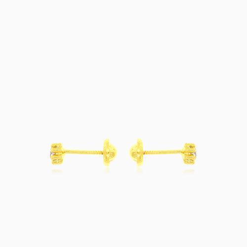 Boucles d’oreilles rondes à huit griffes avec zirconium cubique