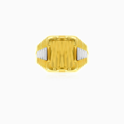 High polished men's gold ring