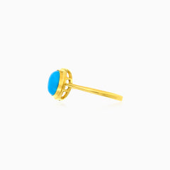 Bague en or avec pierre turquoise