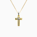 Zlatý kříž s kombinací bílého zlata