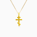 Gold orthodox cross pendant