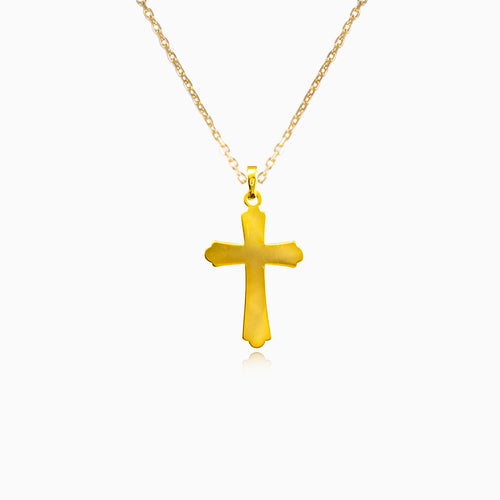 Yellow gold cross pendant