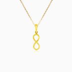 Colgante infinito de oro amarillo brillante