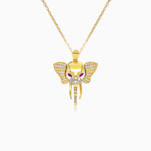 Gold elephant pendant