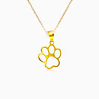 Yellow gold dog paw pendant