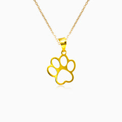 Yellow gold dog paw pendant