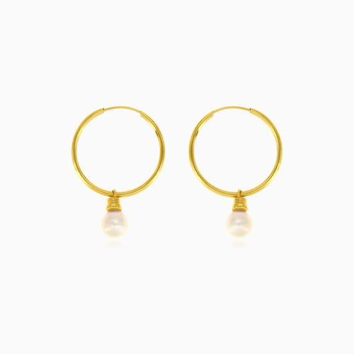 Kruhové visací naušnice s perlou