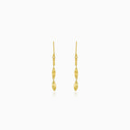 Gold dangling spiral earrings