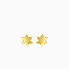 Lustrous star gold stud earrings